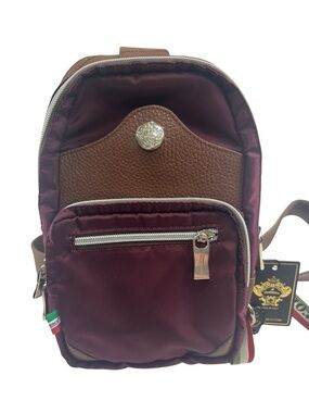 Orobianco Giacomix Sling Bag in Wine Made in Italy New with Tags